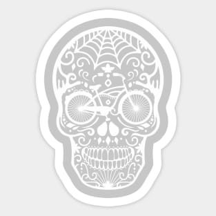 Vintage Mexican Skull - White on Grey Sticker